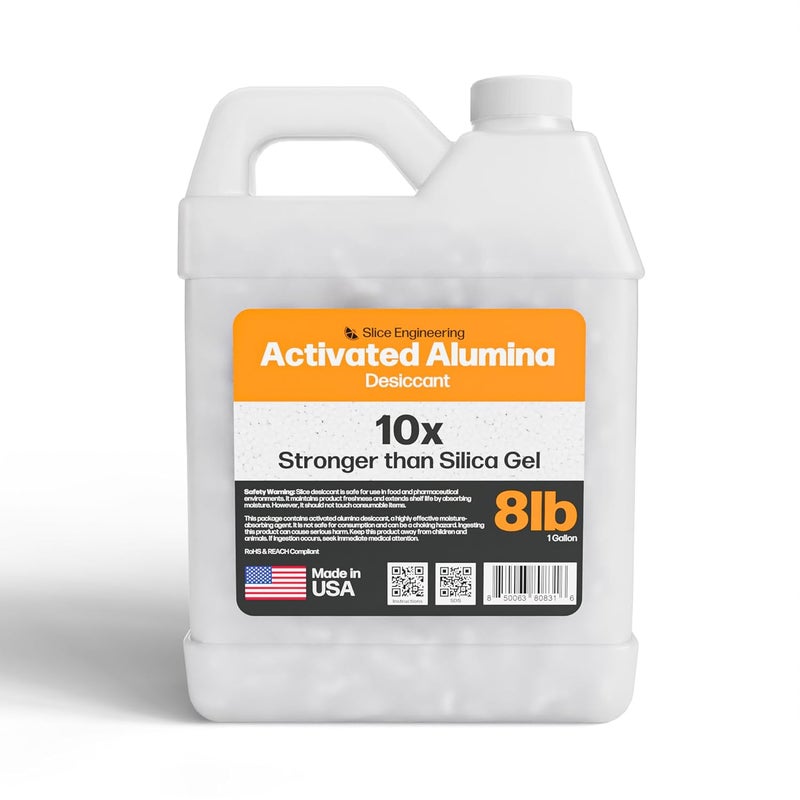 Slice Engineering (8lb) Activated Alumina Desiccant | 10X More Powerful Than Silica Gel | Infinitely Rechargeable | Prevent Wet Filament | Reusable Desiccant | Made in The USA - Image 1